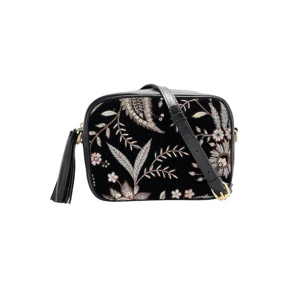 Patricia Nash Handbags - Patricia Nash Leather Josie Camera Crossbody Black Velvet